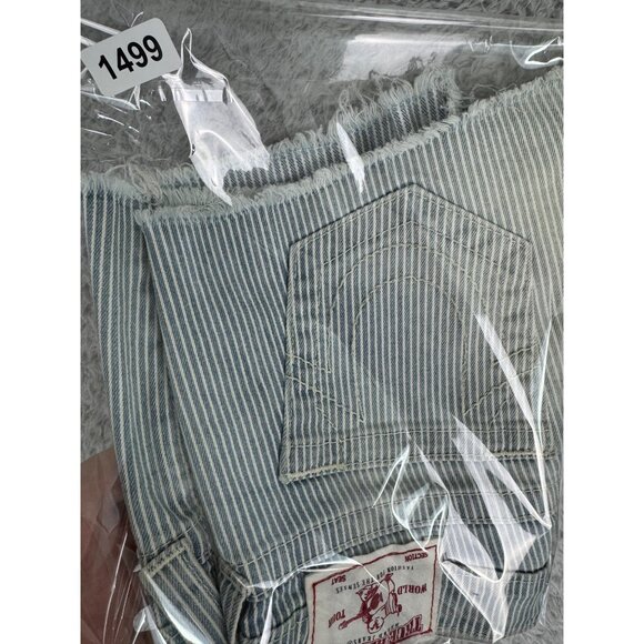 True Religion Womens Striped Denim Shorts Size 26 100% Cotton Made In USA NWT - Picture 11 of 11